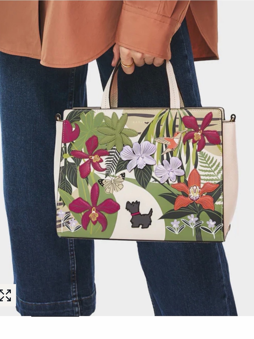 Radley London Botanical Appliqué Tote in Cream and Green. Collectible - Picture 9 of 14